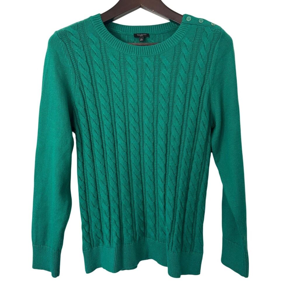 Talbots Long Sleeve Crew Neck Cable Knit Sweater Size LP